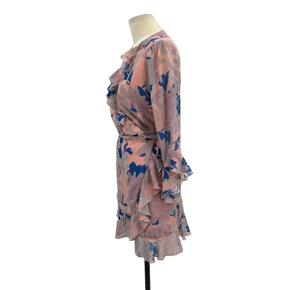 Red Carter Tessa Floral-Print Wrap Dress Pink Blue Size Large‎ - Picture 5 of 9